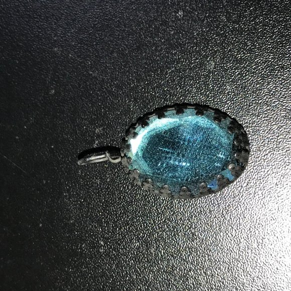 Blue gem Black Oval Pendant - Picture 2 of 14